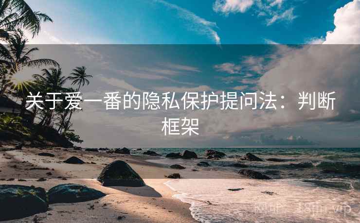 关于爱一番的隐私保护提问法：判断框架