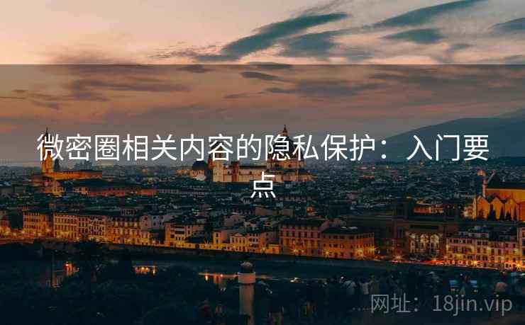 微密圈相关内容的隐私保护:入门要点 微密圈相关内容的隐私保护:入门要点