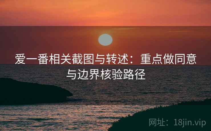 爱一番相关截图与转述：重点做同意与边界核验路径