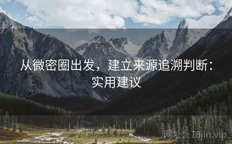 从微密圈出发，建立来源追溯判断：实用建议